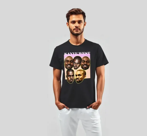 Kanye West Funny Face Stickets Tshirt