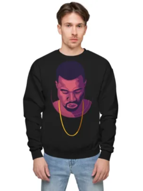 Kanye Portrait Unisex Fleece Sweatshirt