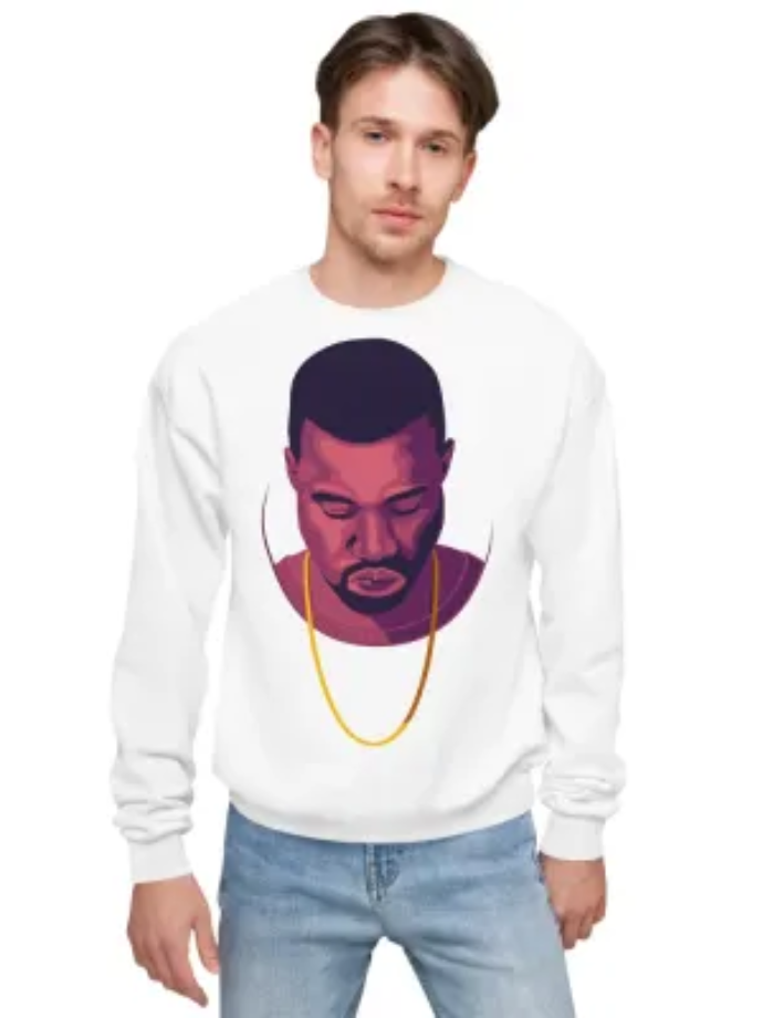 Kanye Portrait Unisex Fleece Sweatshirt