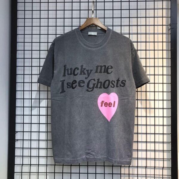 Men Women T-shirts Lucky me i see ghost Feel T-shirt Kanye West T-shirts - Image 2