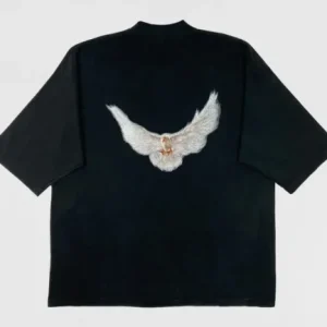 YGEBB Quarter Sleeve Dove Tee In Washed Black